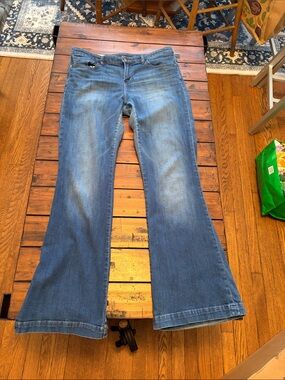 GAP Women's Blue Flare Jeans with Faded Wash